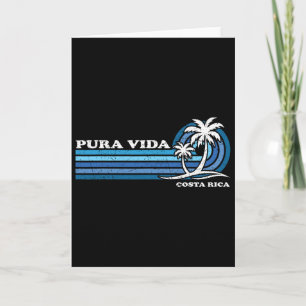 Cartão Férias de Verão Vintage Retro Costa Rica Pura Vida