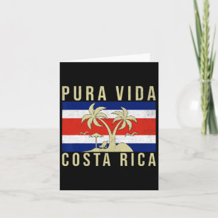 Cartão Férias em Família Vintage Costa Rica Bandeira Pura