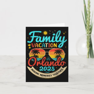 Cartão Férias em Família Vintage Orlando Beach 2025 Flóri