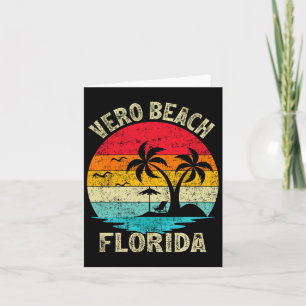 Cartão Férias em Família Vintage Retro Flórida Vero Beach