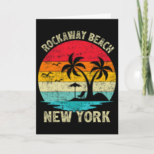 Cartão Férias em Família Vintage Retro Nova York Rockaway