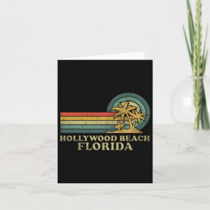 Cartão Férias em Hollywood Beach Flórida Família Vintage