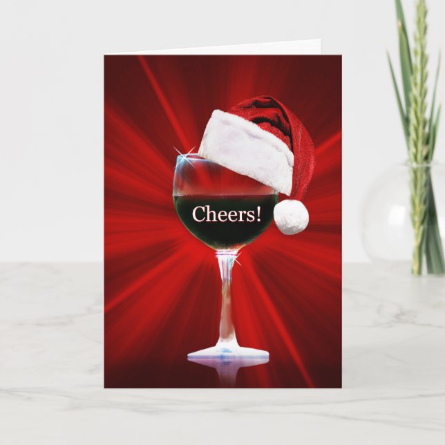 Cartão Férias Felizes de Natal do Vinho (Frente)