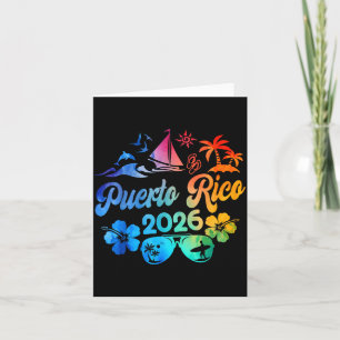 Cartão Férias Porto Rico 2026 Praia Tie Dye Viagem Verão