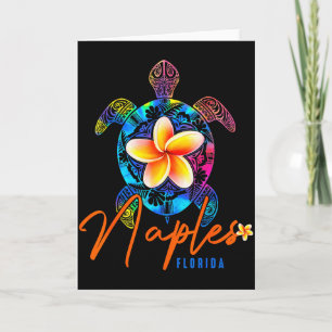 Cartão Férias Tropicais Tie Dye Tartaruga Marinha Naples 