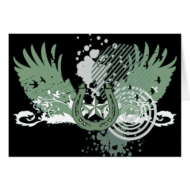 Cartão ferradura de sorte hi-fi (Frente Horizontal)