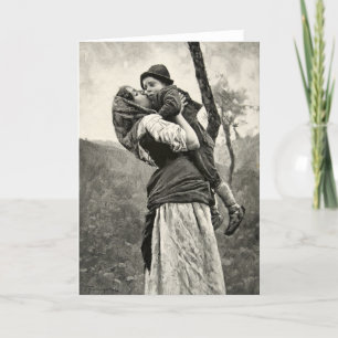Cartão Ferraguti Love Mother Son Child Kiss Vintage Art