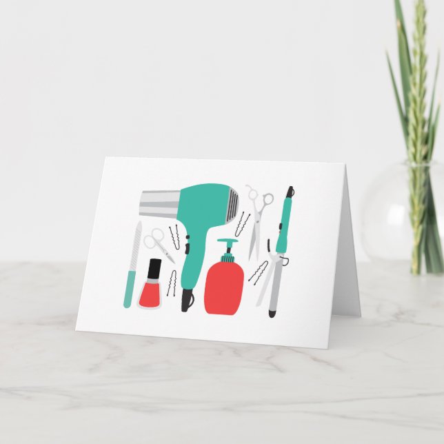 Cartão Ferramentas da cosmetologia (Frente)