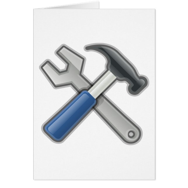 Cartão Ferramentas, martelo e chave inglesa (Frente)