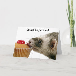 Cartão Ferret Love Cupcakes