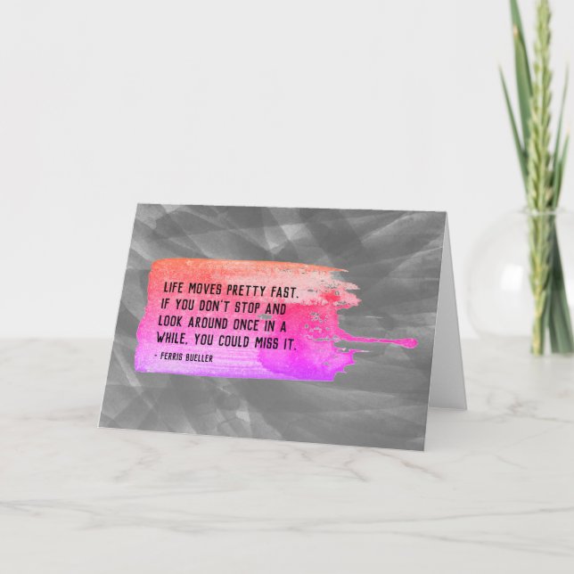 Cartão Ferris Bueller Move o Bonito Vazio de cotação rápi (Frente)