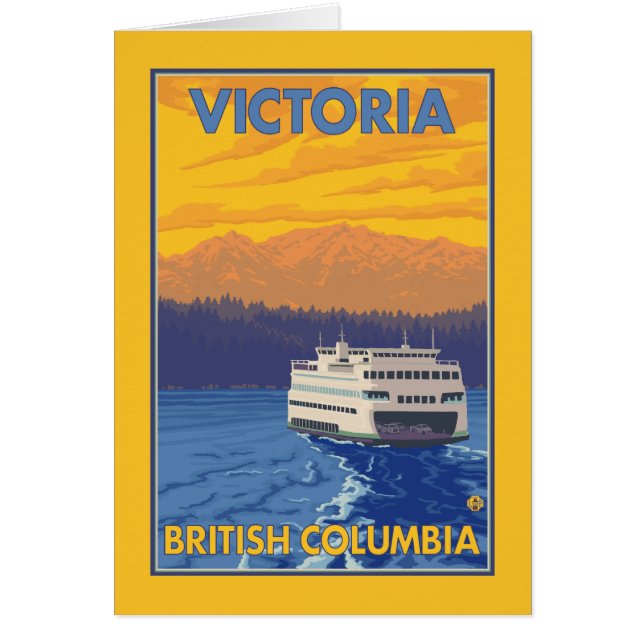 Cartão Ferry and Mountain - Victoria, BC Canadá (Frente)
