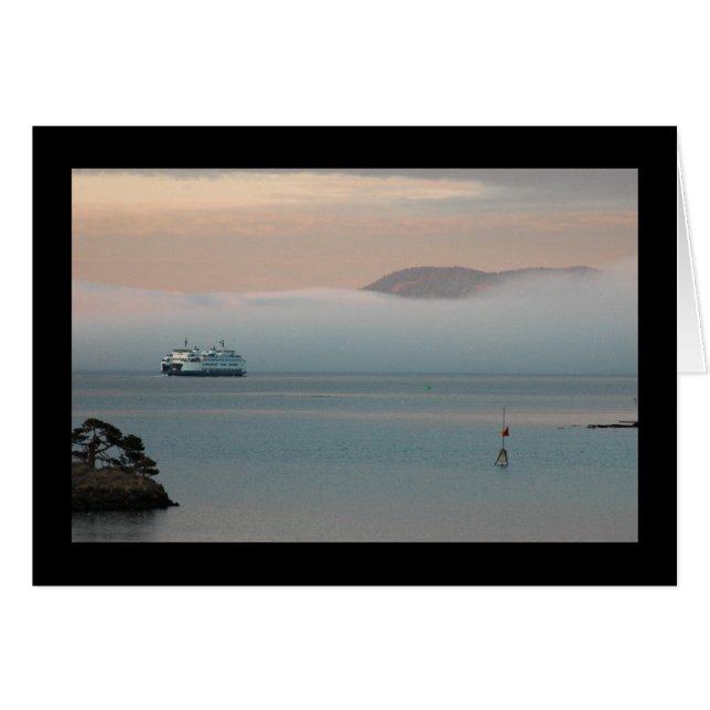 Cartão Ferry in Sunset Fog (Frente Horizontal)