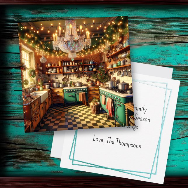 Cartão FEST Kitsch Retro Kitchen Natal (Criador carregado)