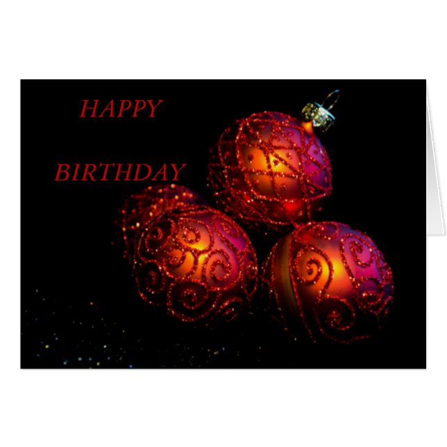 Cartão FEST Red Baubles (Frente Horizontal)