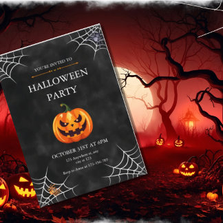 Cartão Festa Assustadora do Jack O' Lantern de Halloween