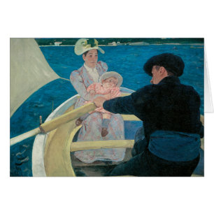Cartão Festa barco de Mary Cassatt, Vintage Fine Art