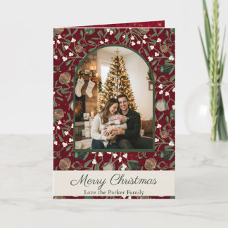 Cartão Festa Clássica de Natal com Família e Foto Múltipl