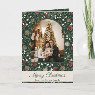Cartão Festa Clássica de Natal com Visgo Verde para Fotos
