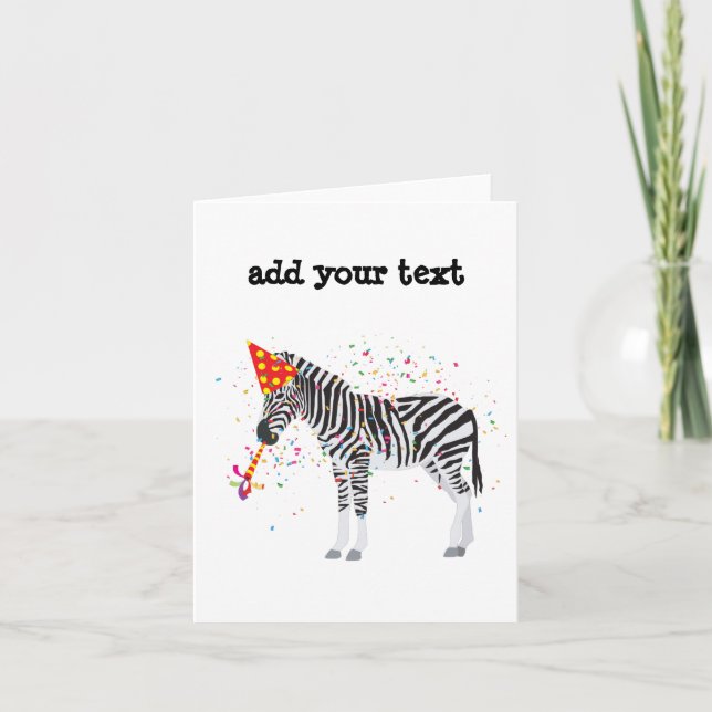Cartão Festa das Zebras - Animais se Divertindo em uma Fe (Frente)