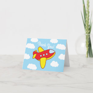 Cartão Festa de 1º Aniversário de Aviões e Jatos Fofos