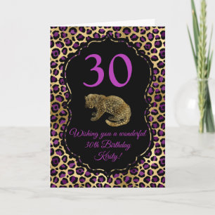 Cartão Festa de Aniversário com Estampa de Leopardo Doura