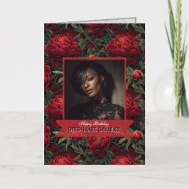 Cartão Festa de Aniversário da Primavera Pétalas de Peôni