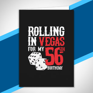 Cartão Festa de Aniversário de 56 anos em Las Vegas - Rol