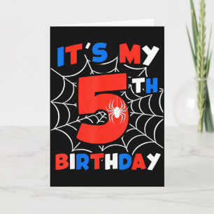 Cartão Festa de Aniversário de 5 anos da Teia de Aranha 5