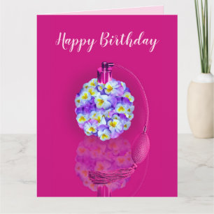 Cartão Festa de aniversário de atomizador de Pansy