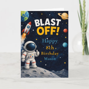 Cartão Festa de Aniversário de Aventura Espacial