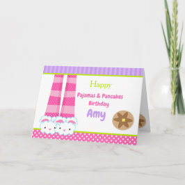 Cartão Festa de aniversário de Bunny Slippers Pijamas e P