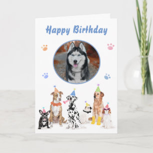 Cartão Festa de aniversário De Cães Animais Da Espécie Pa