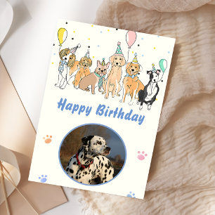 Cartão Festa de aniversário De Cães Animais Da Espécie Pa