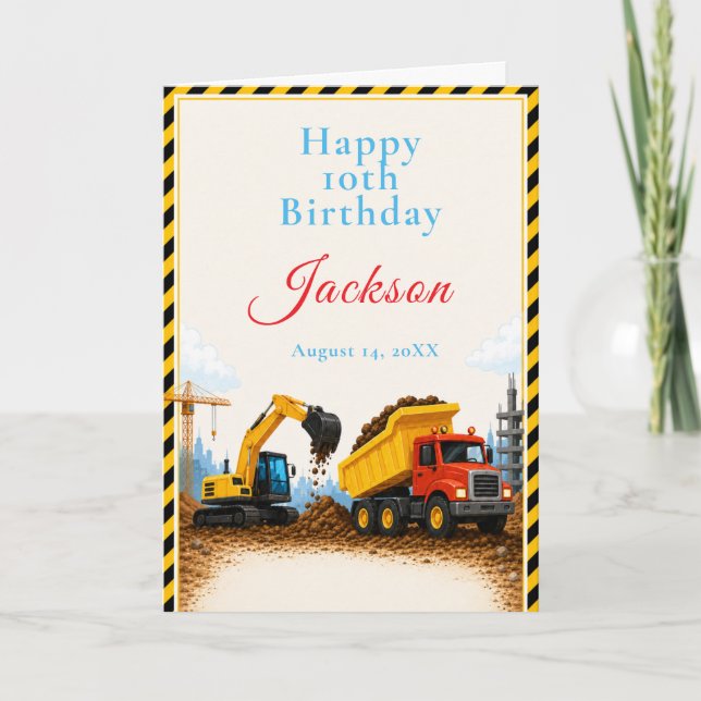 Cartão Festa de Aniversário de Construção (Frente)