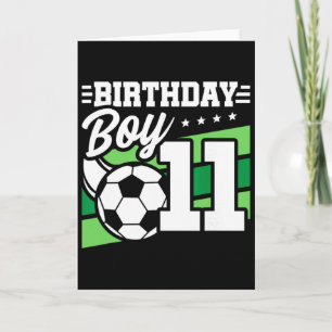 Cartão Festa de Aniversário de Futebol - Menino de 11 Ano