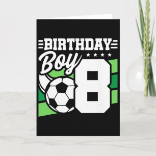 Cartão Festa de Aniversário de Futebol - Menino de 8 Anos