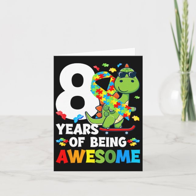 Cartão festa de aniversário do Autismo 8 anos (Frente)