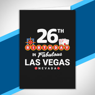 Cartão Festa de Aniversário em Las Vegas - 26º Aniversári