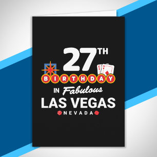 Cartão Festa de Aniversário em Las Vegas - 27º Aniversári