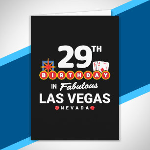 Cartão Festa de Aniversário em Las Vegas - 29º Aniversári