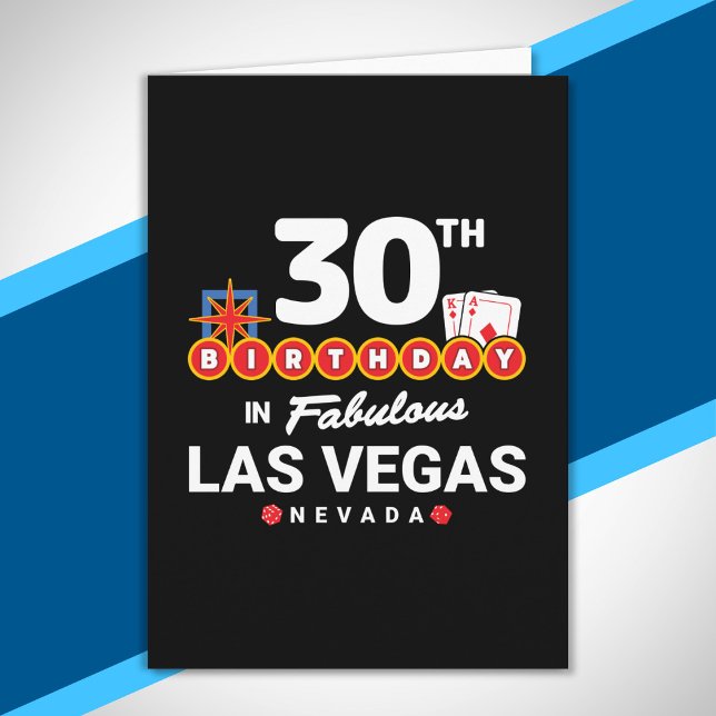 Cartão Festa de Aniversário em Las Vegas - 30 anos em Veg (Criador carregado)