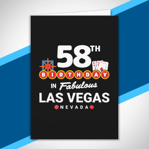 Cartão Festa de Aniversário em Las Vegas - 58º Aniversári