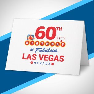 Cartão Festa de Aniversário em Las Vegas - 60º Aniversári