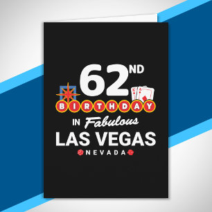 Cartão Festa de Aniversário em Las Vegas - 62º Aniversári