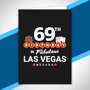 Cartão Festa de Aniversário em Las Vegas - 69º Aniversári