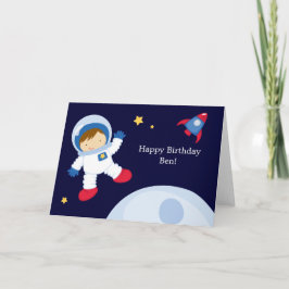 Cartão Festa de aniversário Espacial Astronauta