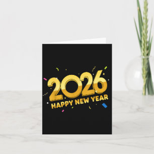 Cartão Festa de Ano Novo 2026 Balão Família Combinando M