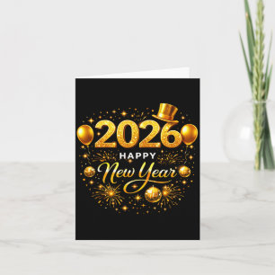 Cartão Festa de Ano Novo 2026 Balão Família Combinando M