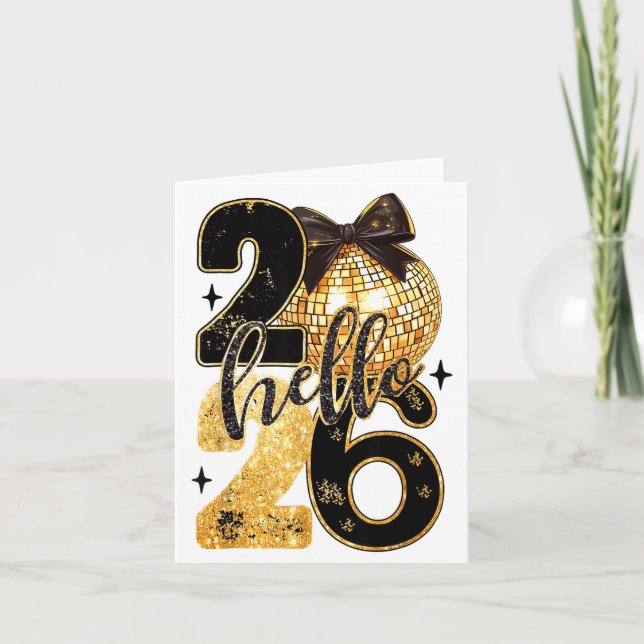 Cartão Festa de Ano Novo 2026 Balão Família Combinando M (Frente)